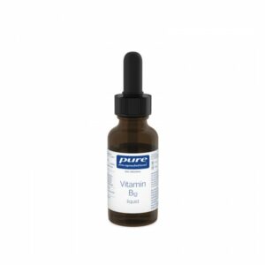 Braune Glasflasche mit schwarzer Pipette, enthält flüssiges Vitamin B12 mit Etikett von Pure Encapsulations.