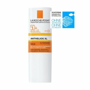 Sonnenstick Anthelios XL mit hohem LSF, für empfindliche Haut, wasserfest und ohne Duftstoffe.