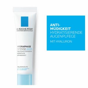 Tube mit hydrating Augenpflege von La Roche-Posay, betont die Anti-Müdigkeit und Hyaluronsäure.