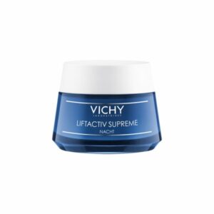 Nachtcreme Vichy Liftactiv Supreme in blauer Verpackung mit weißem Deckel