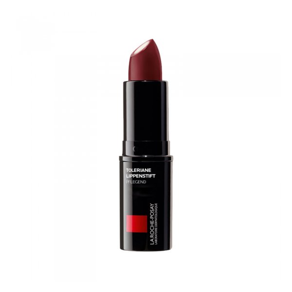 Schwarzer Lippenstift mit roter Farbe in mattem Finish, benannt als Toleriane, aus pflegendem Sortiment.