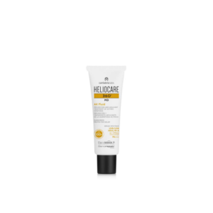 Sonnenschutzcreme in einer weißen Tube mit schwarzem Deckel, beschriftet als Heliocare 360° MD AK Fluid.