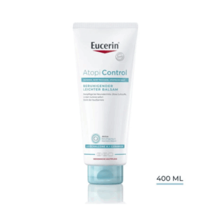Eucerin Atopi Control beruhigender leichter Balsam in einer 400 ml Tube, für trockene, atopische Haut.