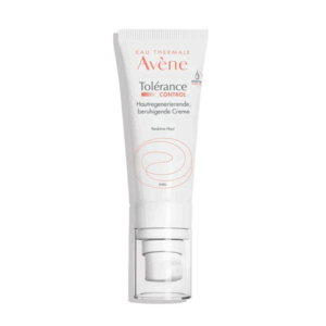 Tubus mit pumpbarer Hautcreme von Avène für reaktive Haut, mit beruhigender Formel und klarer Beschriftung.
