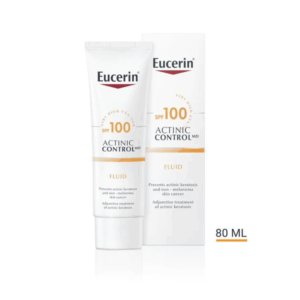 Sonnenschutzcreme Eucerin Actinic Control MD mit SPF 100 in einer 80 ml Tube, unterstützt bei actinischer Keratosis.