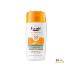Eucerin Hydro Protect Sonnenfluid für das Gesicht mit sehr hohem Lichtschutzfaktor 50+, 50 ml, leichte Textur, für alle Hauttypen.